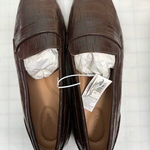 Old Navy Dark Brown Croc-Embossed Slip-On City Loafers